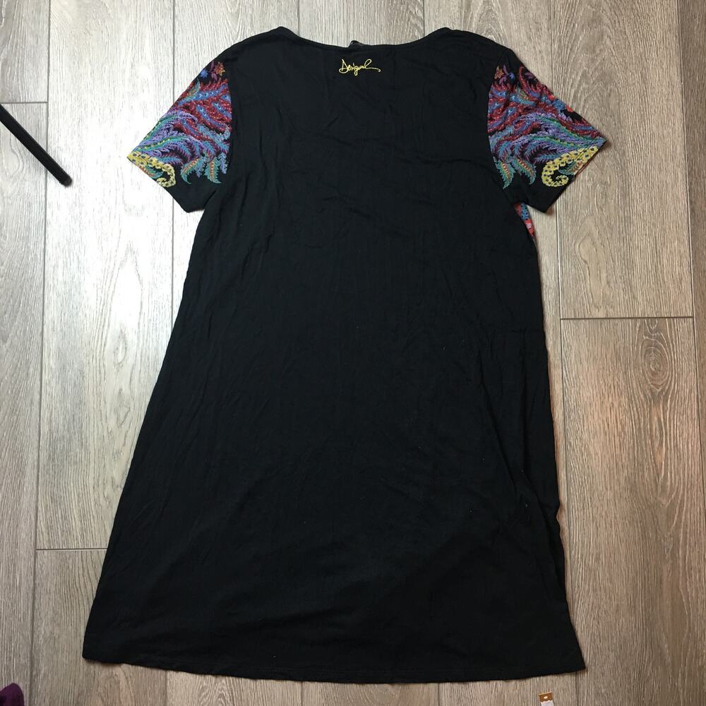 Desigual Ladies patterned Short Sleeve Dress Size XL Floral Paisley Pattern - Picture 2 of 9